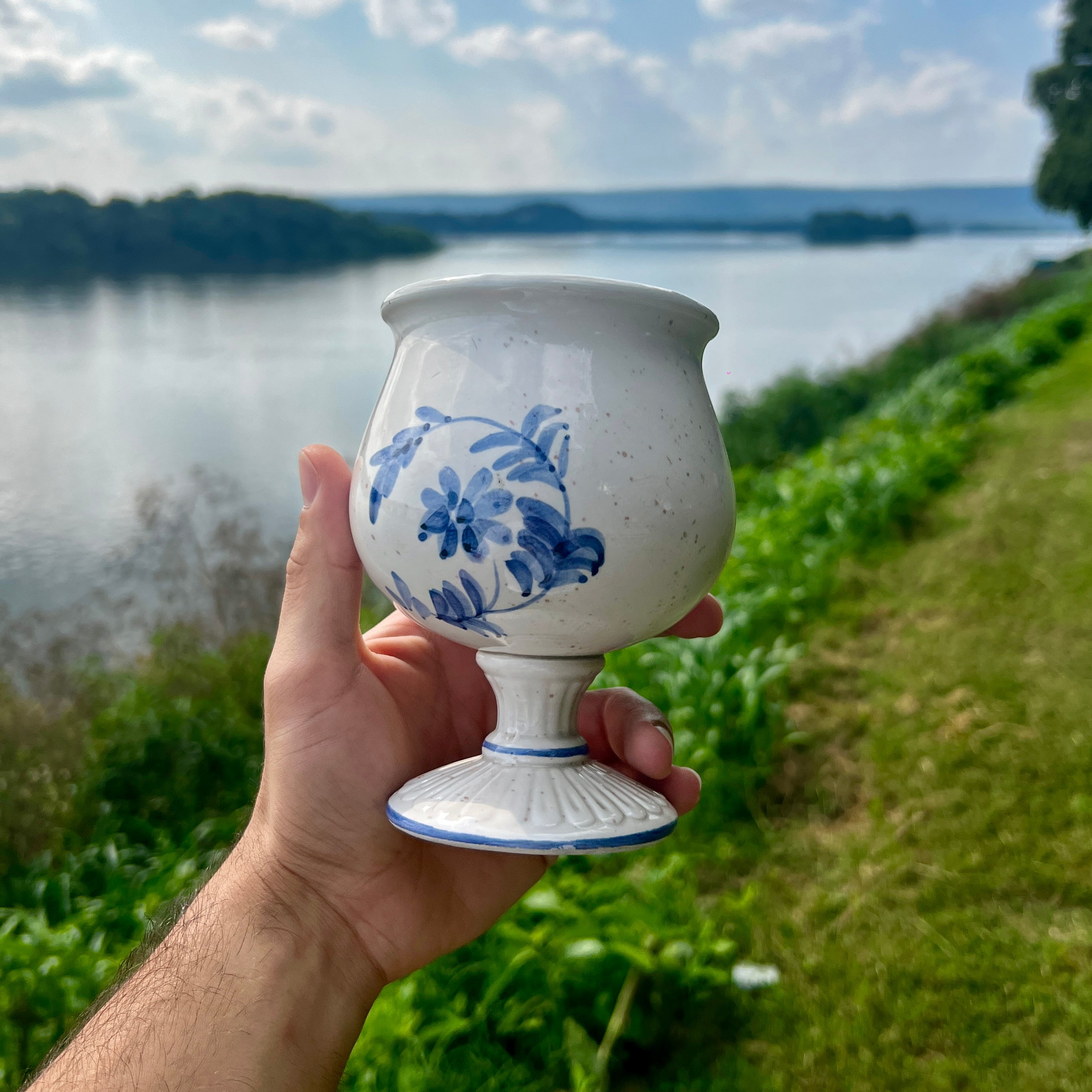 Blue Floral Chalice