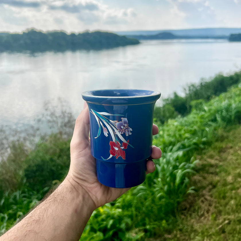 Navy Floral Cup