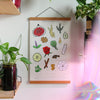 Classic Fragrance Poster hanging on the wall in wood scroll frame 
